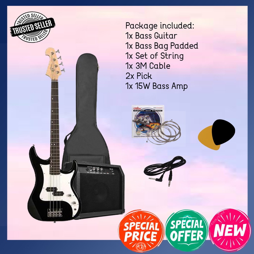 Electric 4 String Bass Guitar Package / Combo | Shopee Malaysia