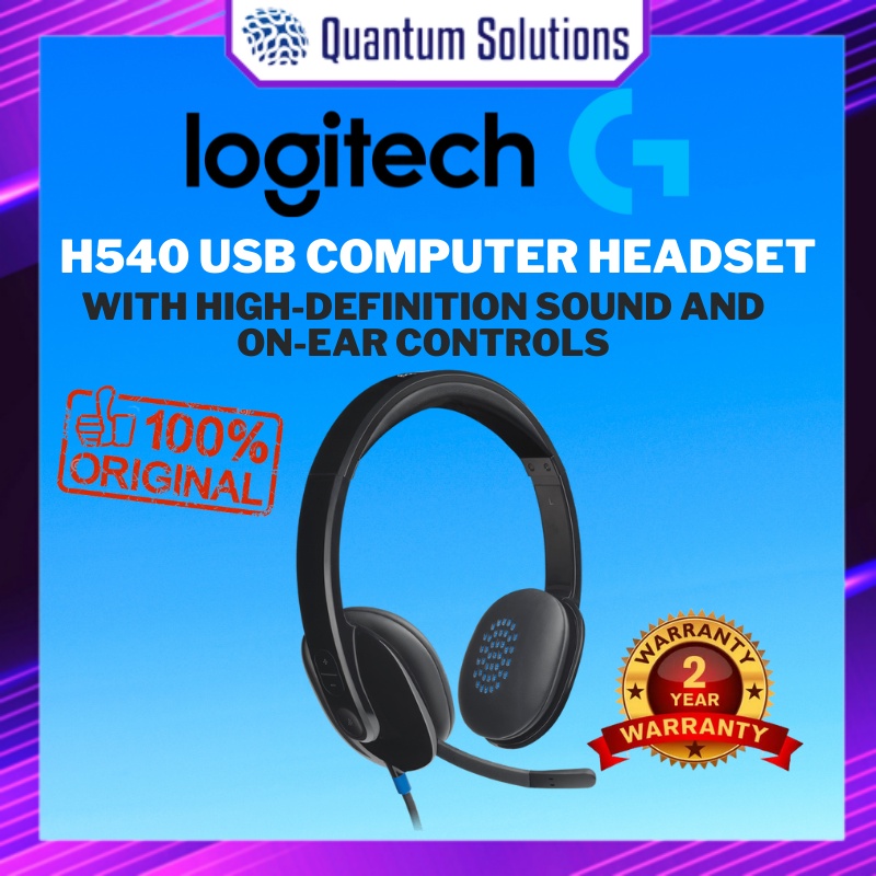 Logitech H540 USB COMPUTER HEADSET With HighDefinition sound and on