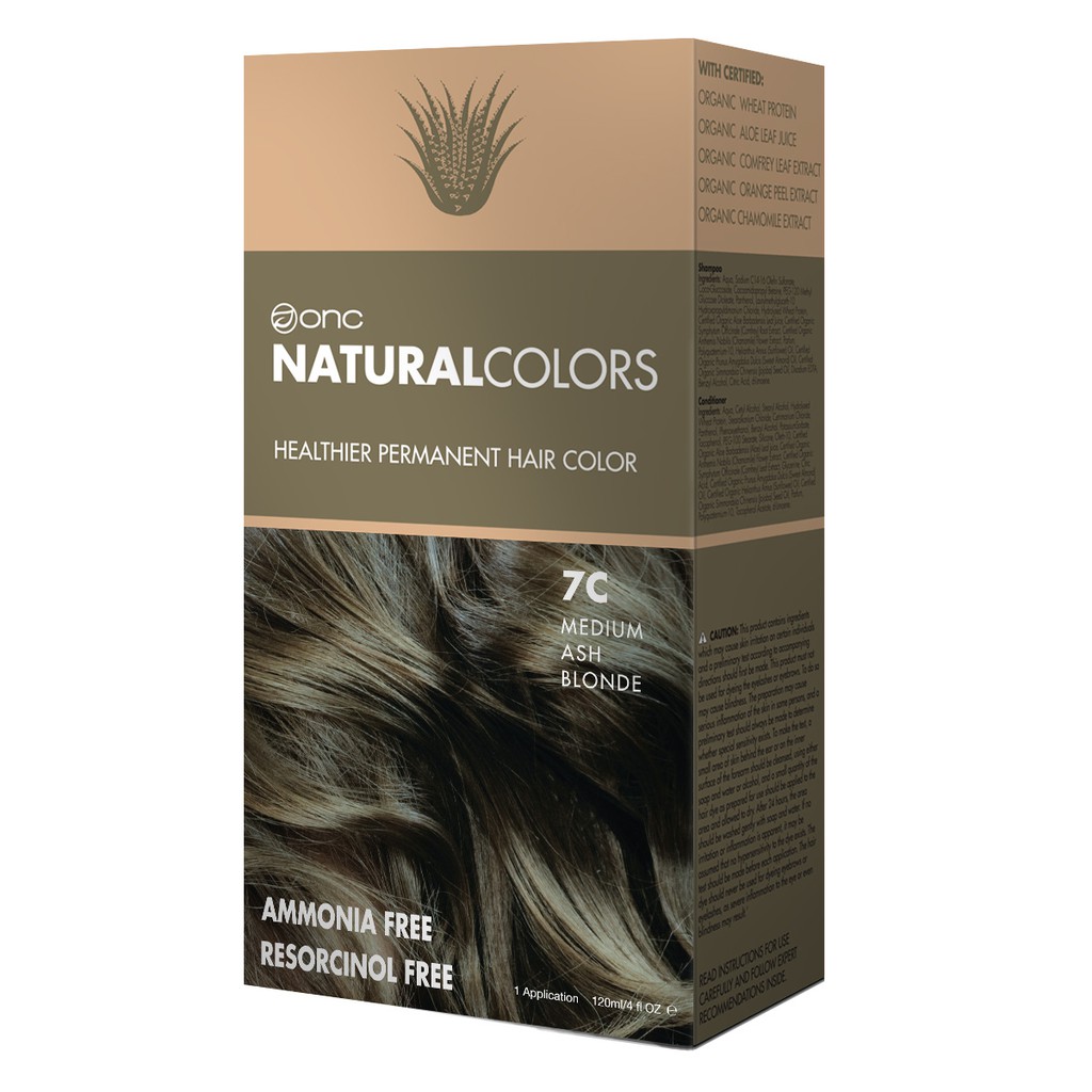 7c Medium Ash Blonde Original Onc Organic Permanent Hair Color Ammonia Resorcinol And 1231