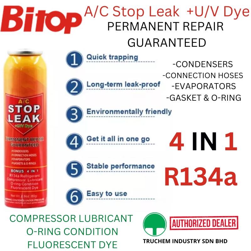 100% Original Bitop 4 in 1 Multi Function A/C Stop Leak Compressor Car