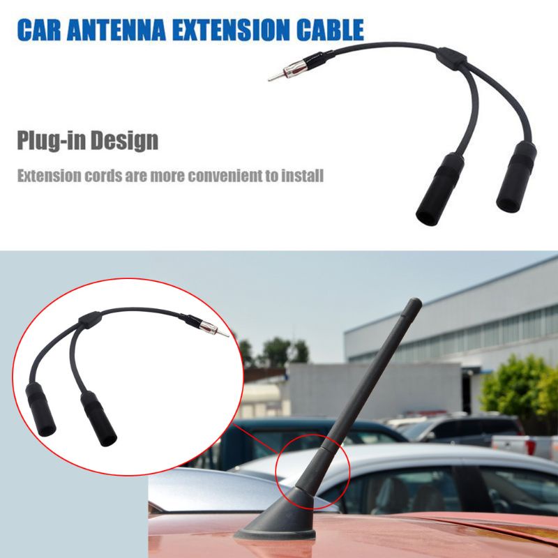 tree Car Antenna Cable Adapter Aluminum Plug In 1 For 2 Radio Antenna