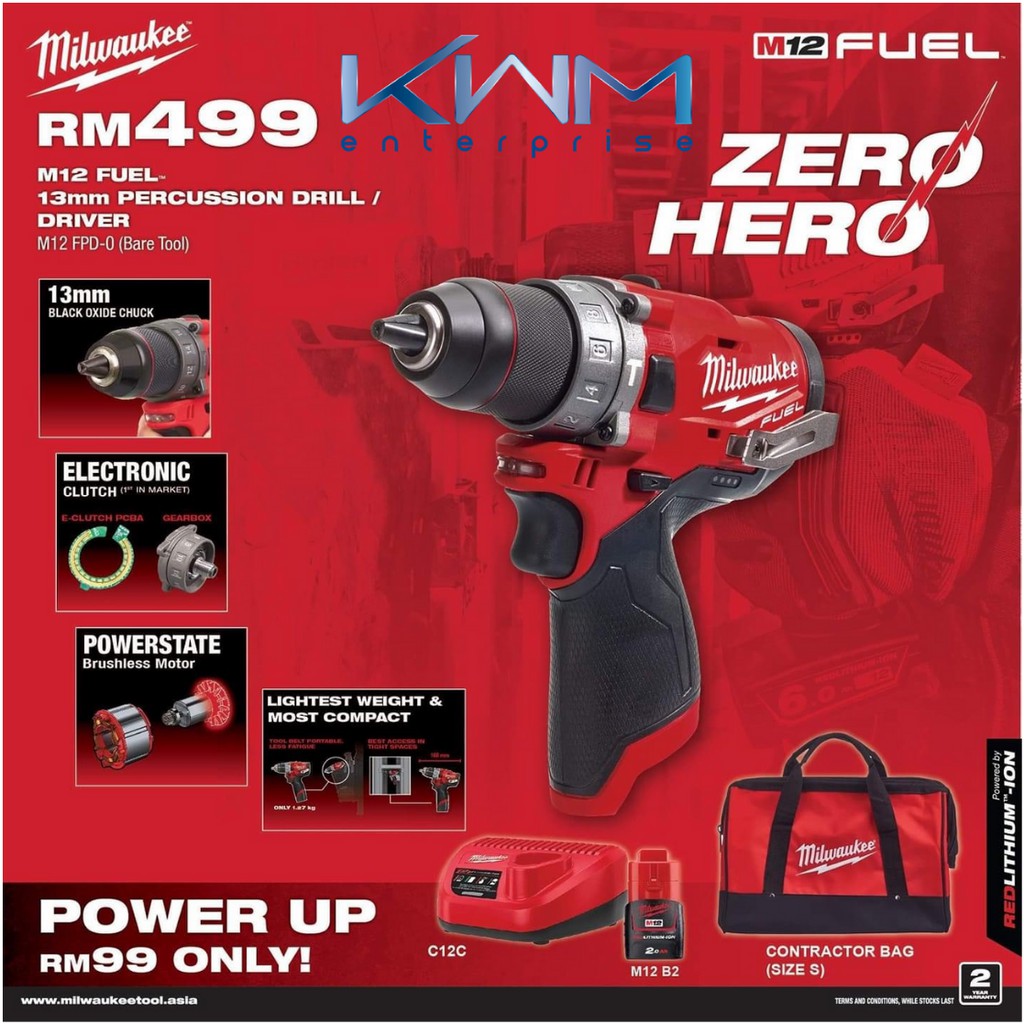 Milwaukee M12 FPD 0 M12 201B Milwaukee M12 FUEL 13MM 2 Speed