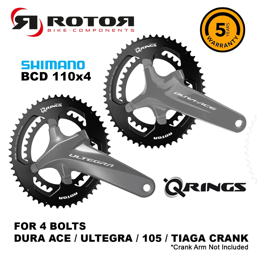 ROTOR Q Ring Oval Chain Ring Shimano 11S 12S Dura Ace Ultegra 105 Tiaga  4x110 BCD Road Bike Chainring 53 39 52 34 50 36