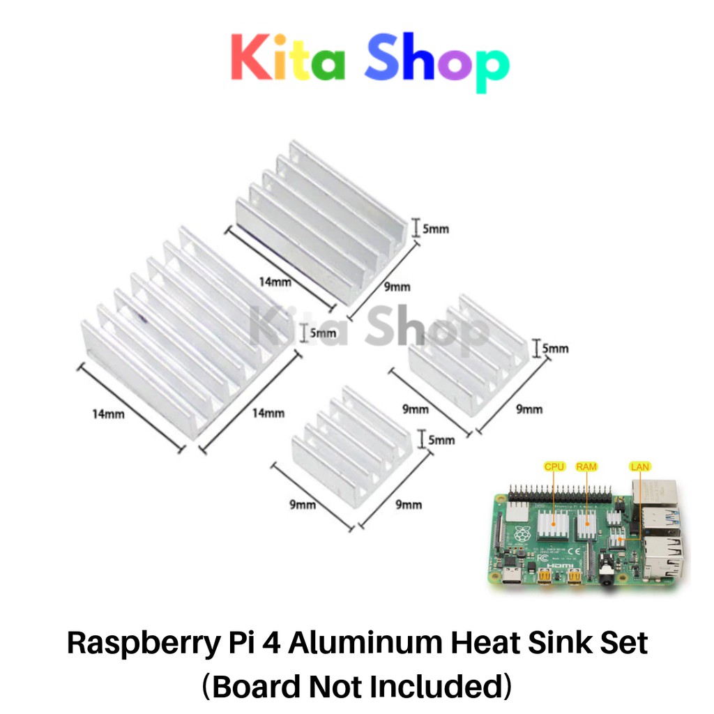 Raspberry Pi 4 Aluminium Heat Sink Set | Shopee Malaysia