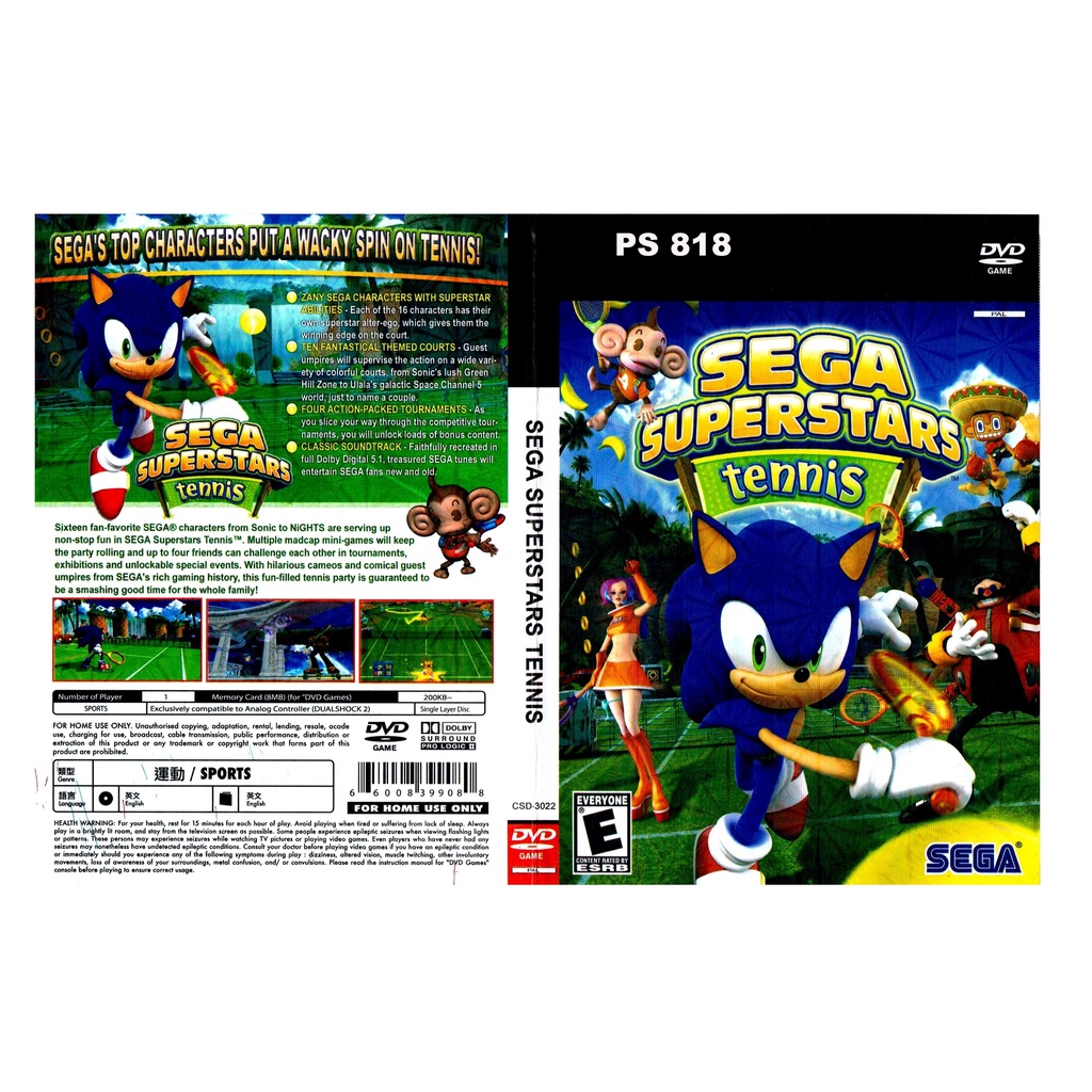 Ps2 Sega superstars + camera eye toys officielle + 4 jeux compatibles