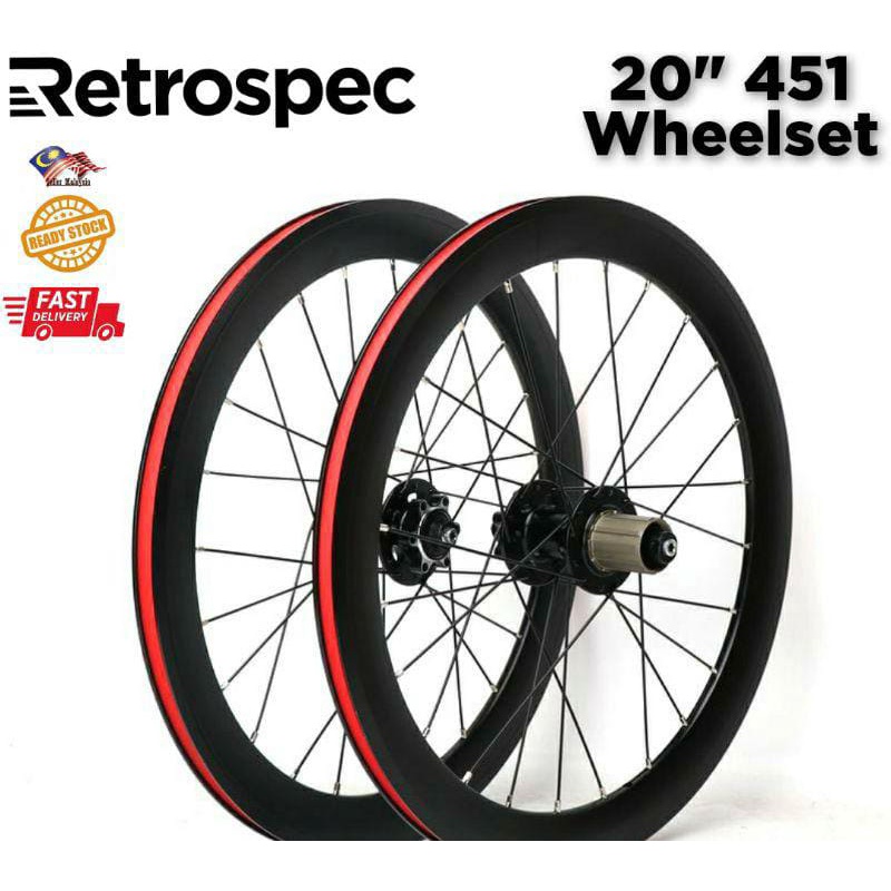 Retrospec Racing 8 20 451 Wheelset For Folding Bike Mini Velo Sealed Bearing Bunyi Jengkrik Shopee Malaysia