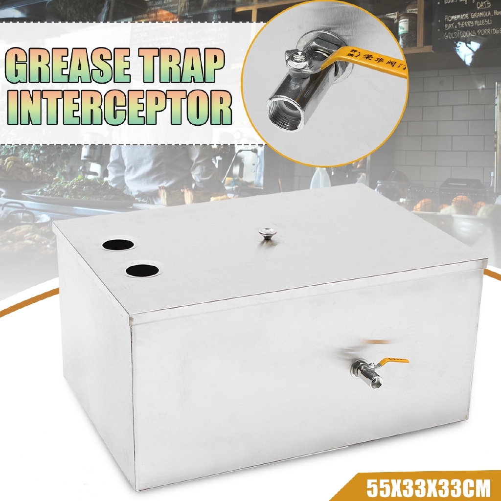 Stainless Steel Kitchen Grease Interceptor – Under Sink Oil Water Separator For Restaurant, Cafe, Home Use