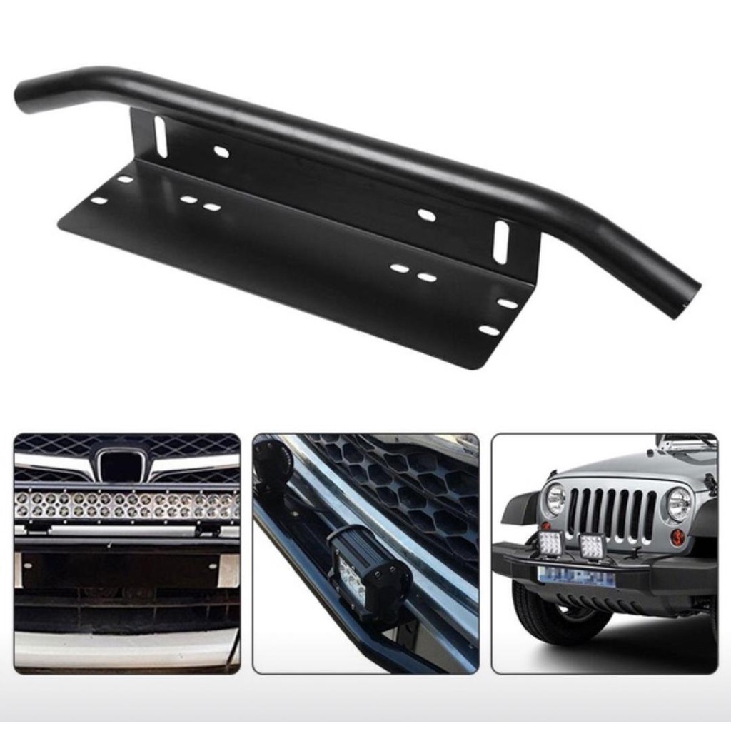 4x4 e Front Bumper Number Plate Holder LED Light Bar Mount Bracket ...