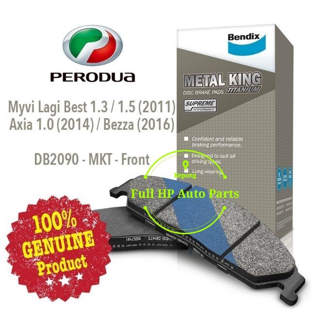 Original Bendix DB2090MKT Front Brake Pad Perodua Myvi Lagi Best