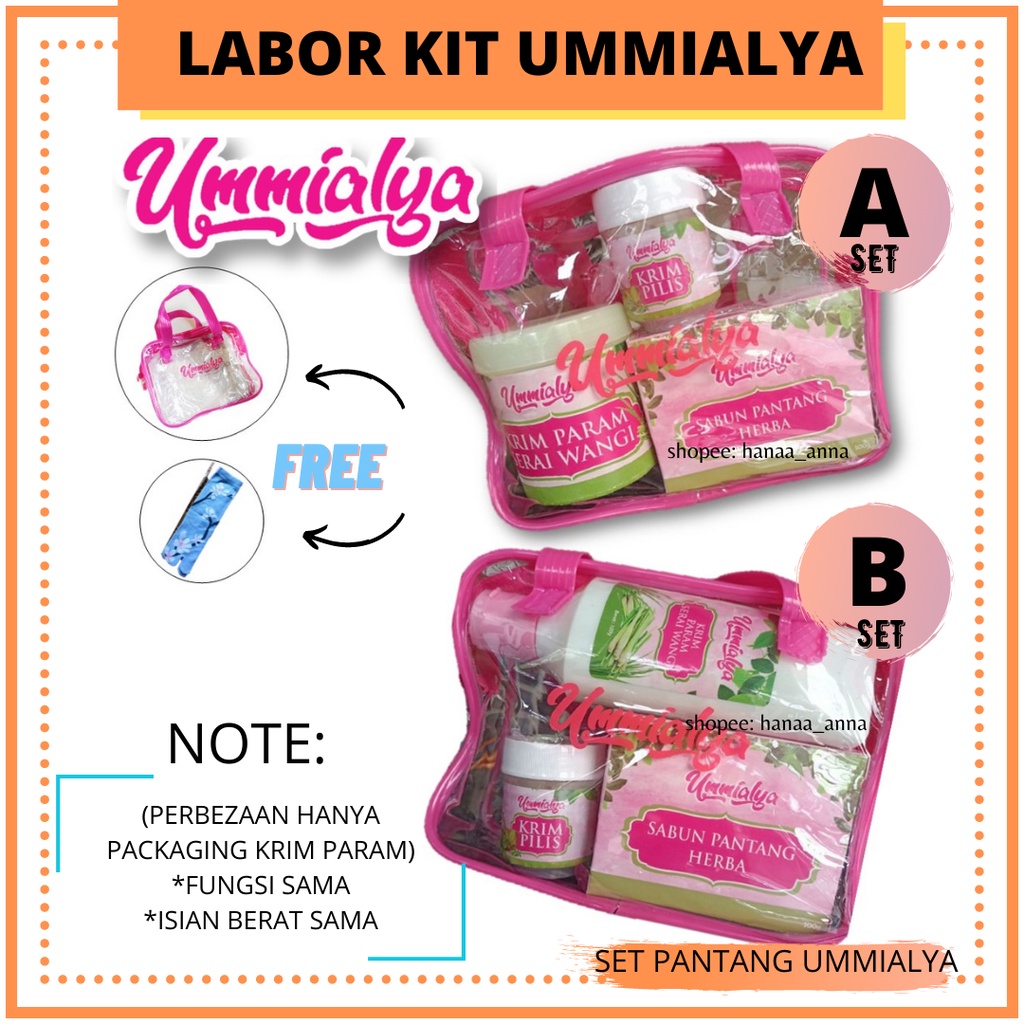 Ummialya Labor Kit Set Berpantang Maternity Set Bersalin Pilis Param