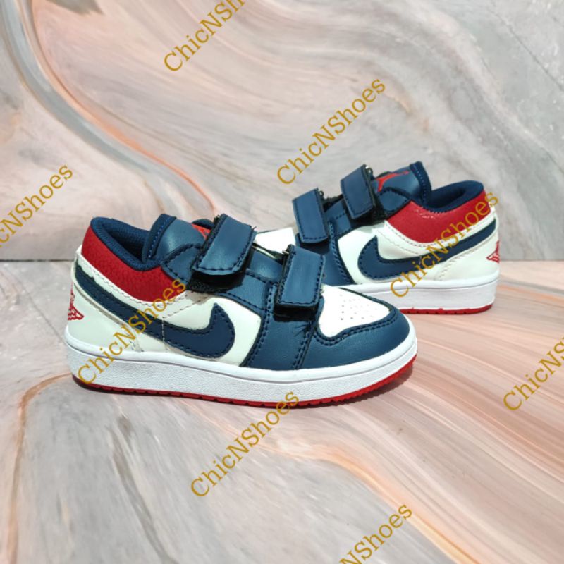 PUTIH MERAH Kids Shoes kids Girls nike air jordan 1 low velcro prepet ...