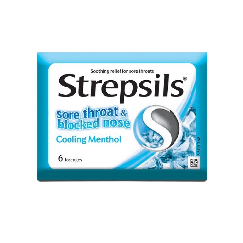 Strepsils Sore throat & blocked nose (cooling menthol) | Shopee Malaysia