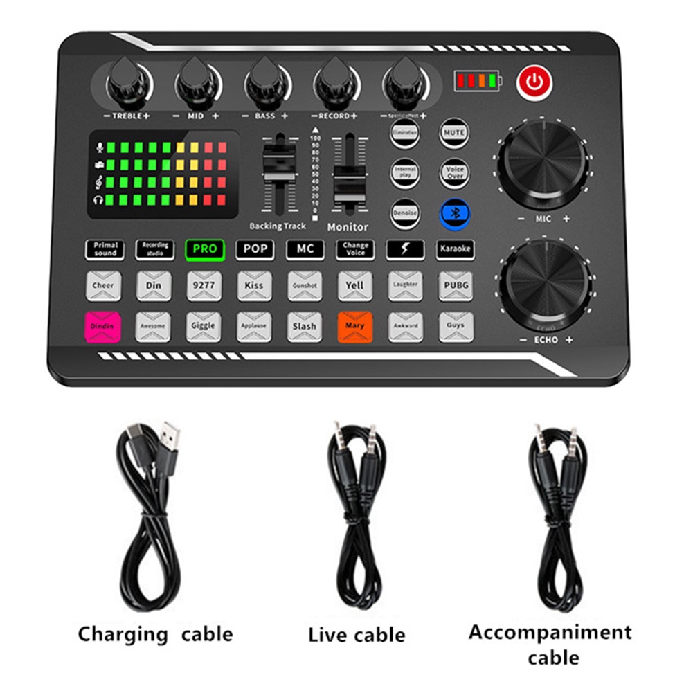 Sound Card 16 Sound Effects Noise Reduction Mixers Headset Mic Voice