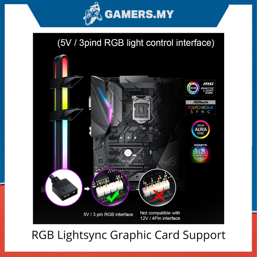 5V 3Pin ARGB Light Sync Graphics Card Support / Multi Holder ...