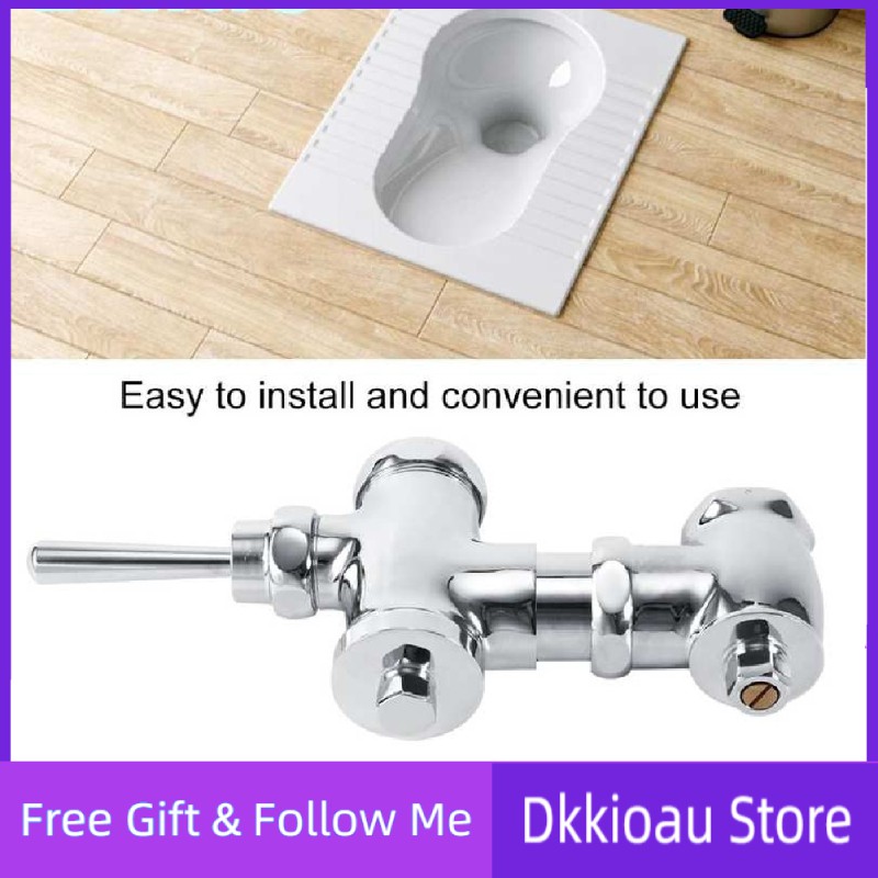 [READY STOCK] G1in Retractable Urinal Bathroom Toilet Flush Valve Hand Pressing Type Silver