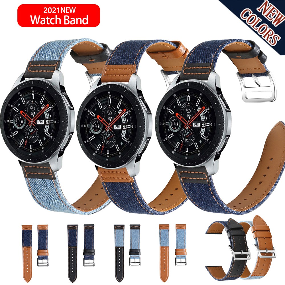 22mm Leather Strap for Gear S3 Classic Frontier WristBand Genuine Leather Loop Bracelet for Samsung Galaxy Watch 46mm Shopee Malaysia