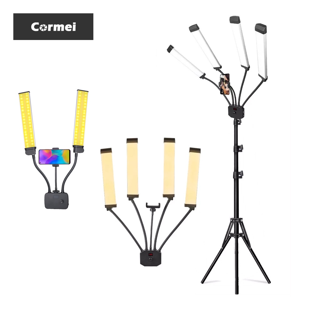 Cormei Double Arm LED Light for Vlogging Video Tiktok Make Up & Tattoo