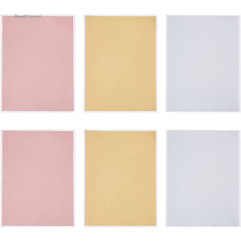 6 Sheets Rectangle Full Sheet Scratch Off Sticker Silver/Golden/Rose ...