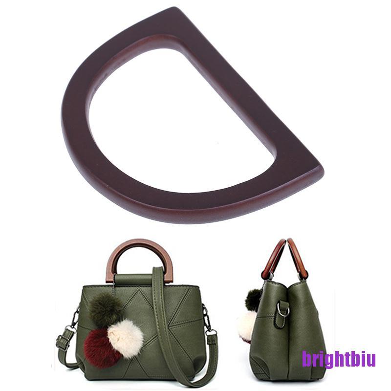 〔BIU〕1Pcs Wooden Bag Handle Replacement for DIY Purse Making Handbag