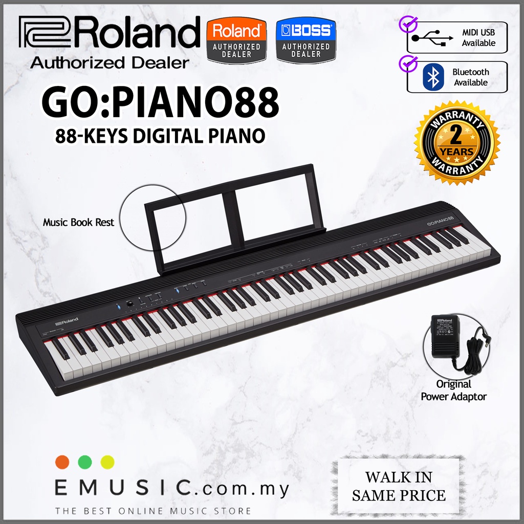 Roland GO:PIANO 88 Keys Digital Piano With Note Stand And Adapter GO ...