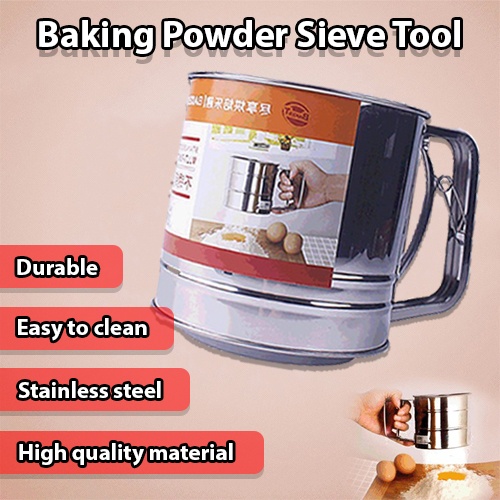 [Thick] Baking Tools Baking Powder Sieve Tool Large Stainless Steel ...