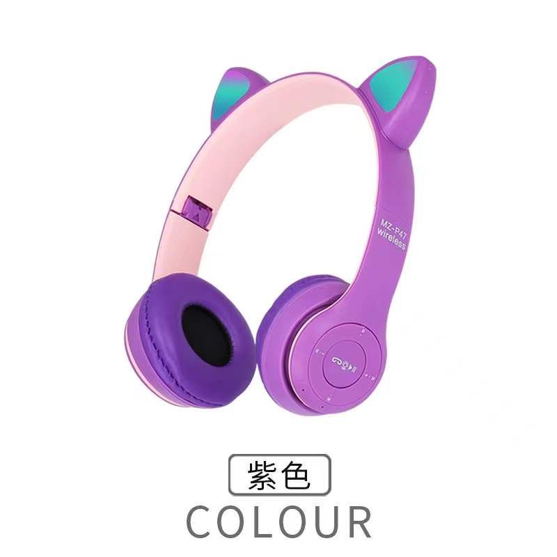 Stock In Malaysia cat ear headphone wireless headphone bluetooth LED