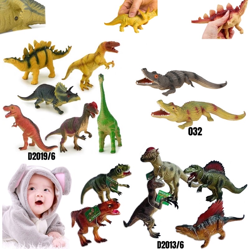 rubber-dinosaur-toy-with-sound-and-12-rubber-crocodile-toy-with-sound