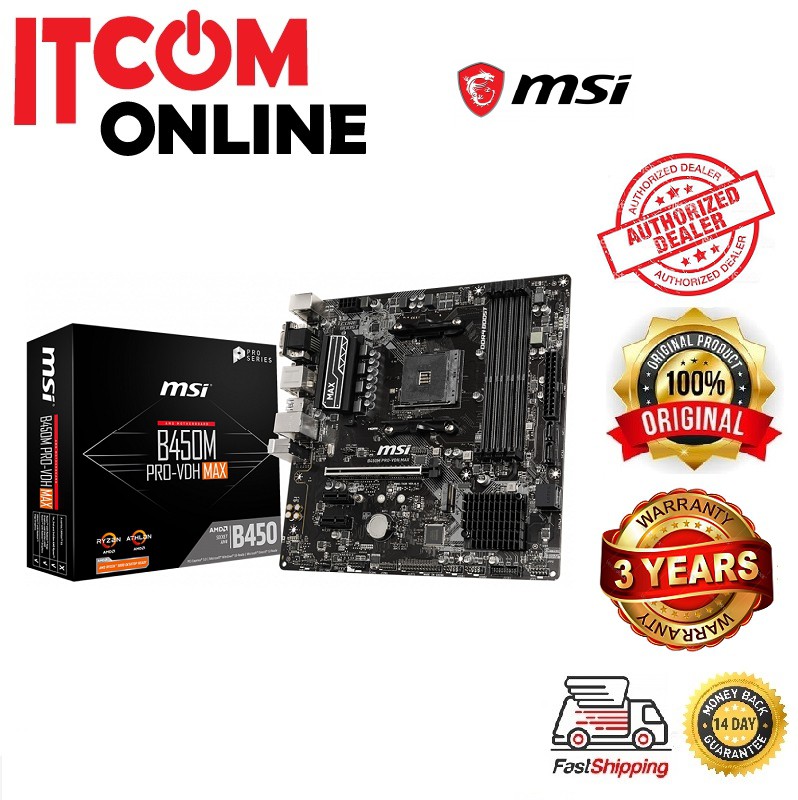 MSI B450M PRO VDH MAX DDR4 SOCKET AM4 MOTHERBOARD Shopee Malaysia