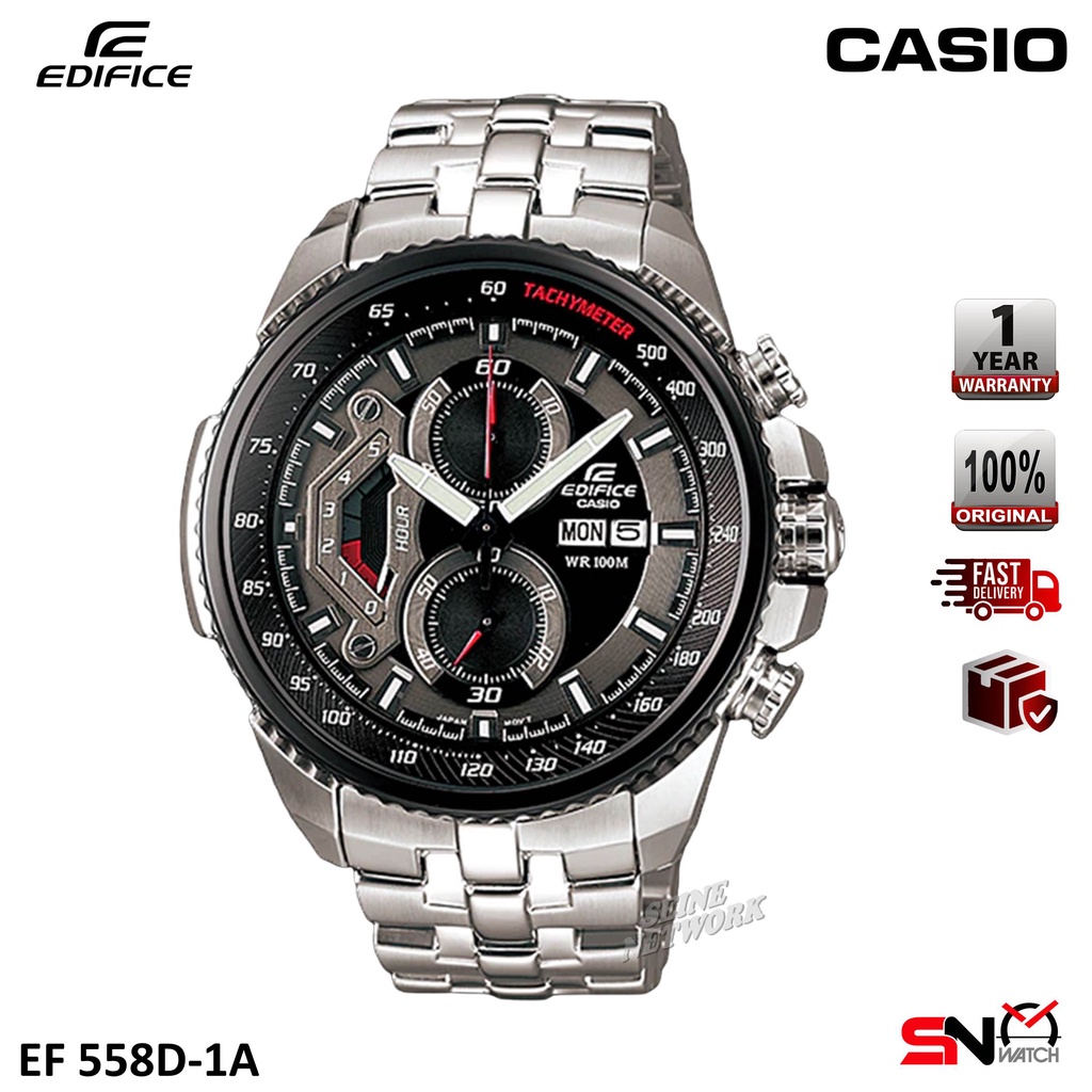 Casio Edifice Men Watch Fashion Quartz Analog Stainless Steel Band Watch Jam Tangan Lelaki EF 558D EF 558DC EF 558SG Shopee Malaysia