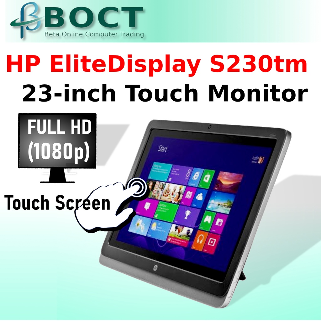 (REFURBISHED) HP EliteDisplay S230tm 23" Touch Monitor Shopee Malaysia