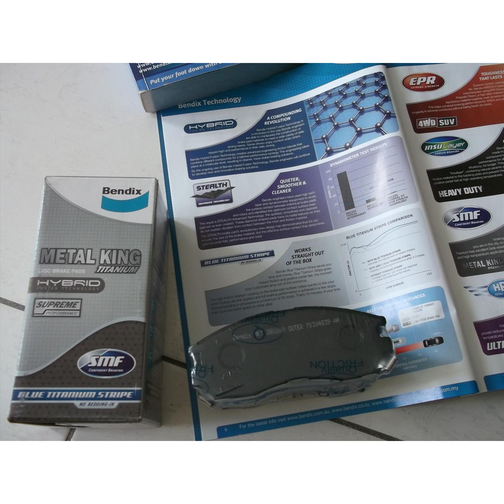 BENDIX METAL KING TITANIUM BRAKE PAD for WIRA 1.6, PUTRA SATRIA GTi FTO