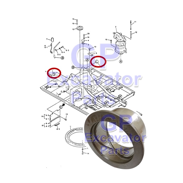 SK07N2 / K9072 / SK200 HYDRAULIC EXCAVATOR BUCKET STEEL BUSHING