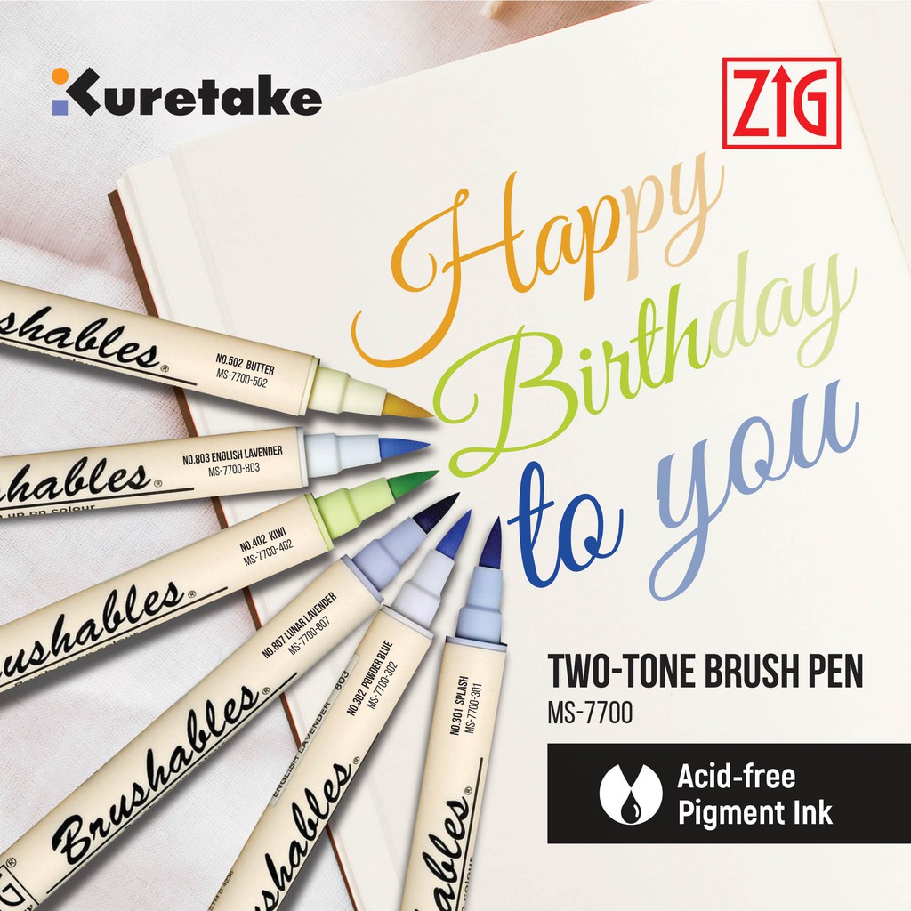 Kuretake MS7700 Zig Brushables TwoTone Brush Pen (LIST 4/4