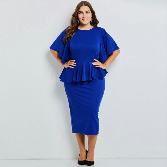 Plus Size Royal Blue Skirted Leggings 