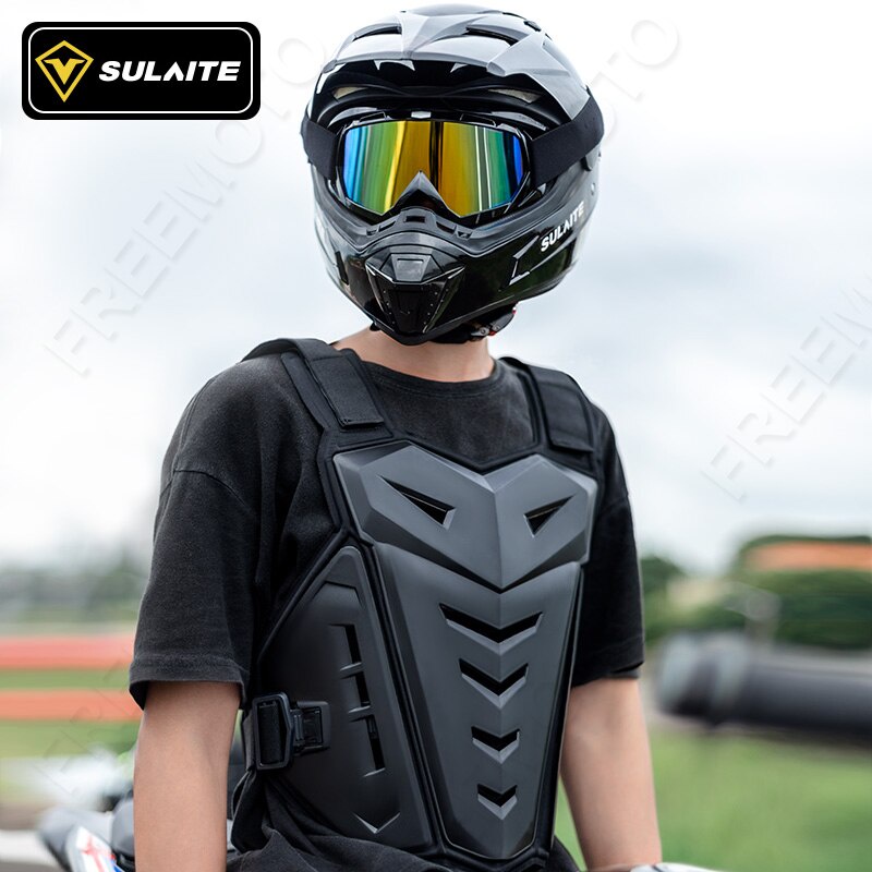 Black White Motocross Body Armor Jacket - Lightweight Breathable ...