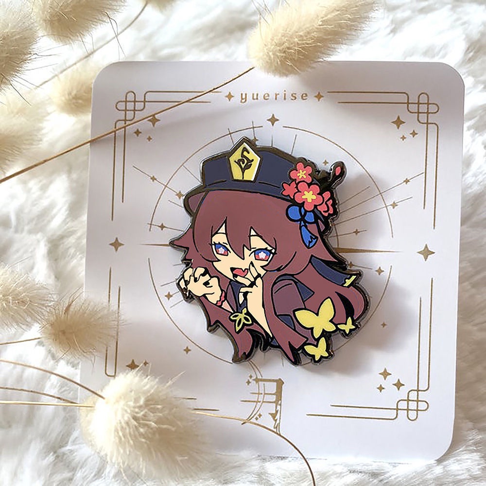 Anime Genshin Impact Hu Tao Brooch Pins Enamel Badge Brooches Lapel Pin Jewelry T Shopee