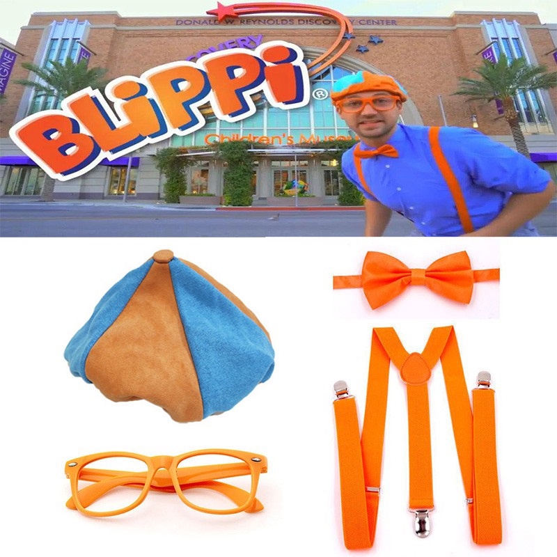 Blippi Glasses Hat Costume Dress Up Set Blippi Cosplay Adult Child ...