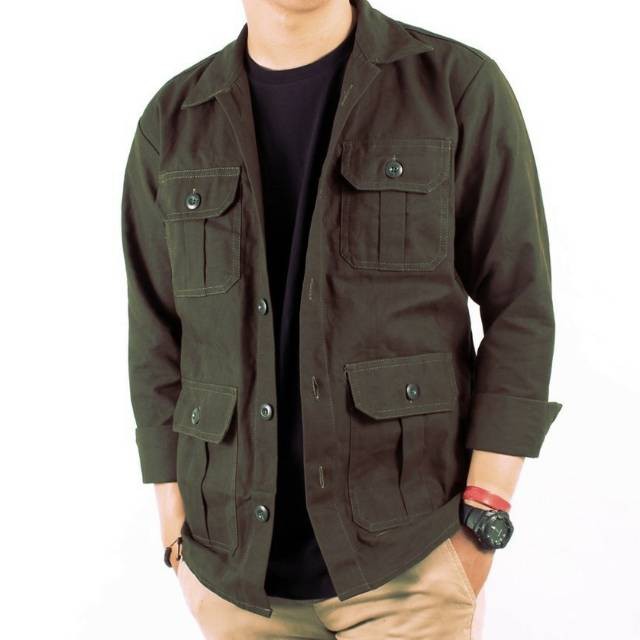 Sk4 CANVAS PREMIUM SEMI PARKA Jacket | Shopee Malaysia