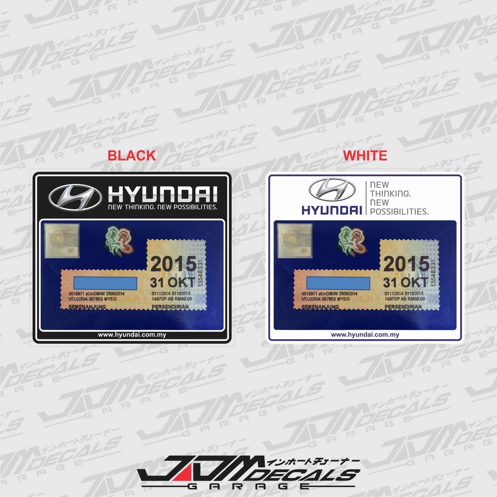 Hyundai Car Windscreen Roadtax Decal Sticker | Shopee Malaysia