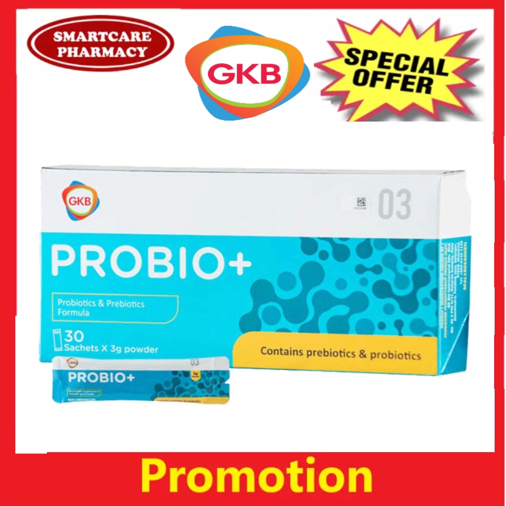 GKB PROBIO+ (PROBIOTICS & PREBIOTICS FORMULA) 3G SACHET 30S Shopee