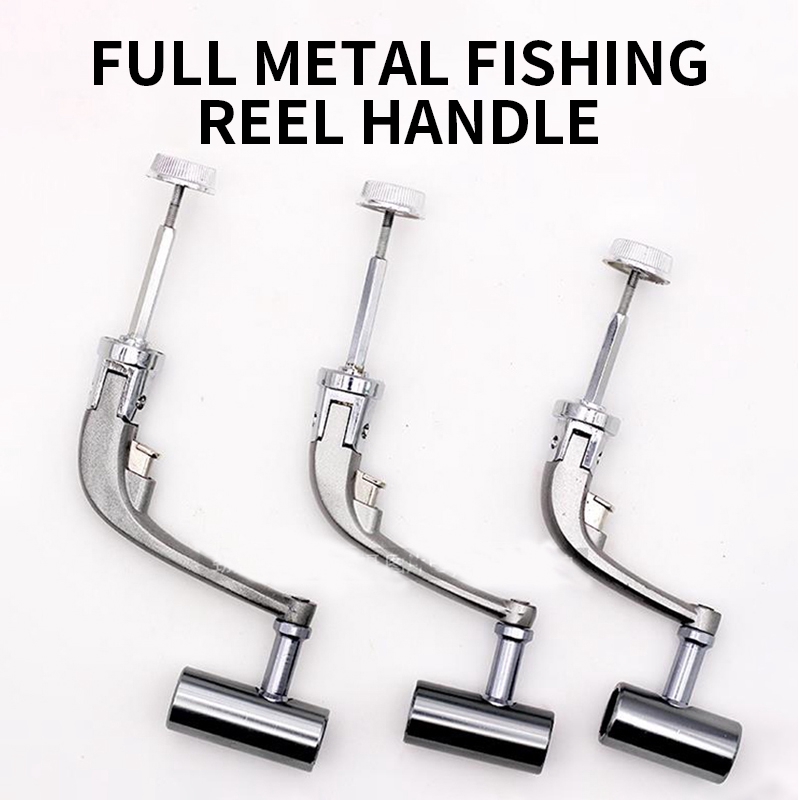 Memancing High Quality Metal Spinning Reel Handle Grip Folding Rocker Arm  Crank for Fishing Reel Replacement