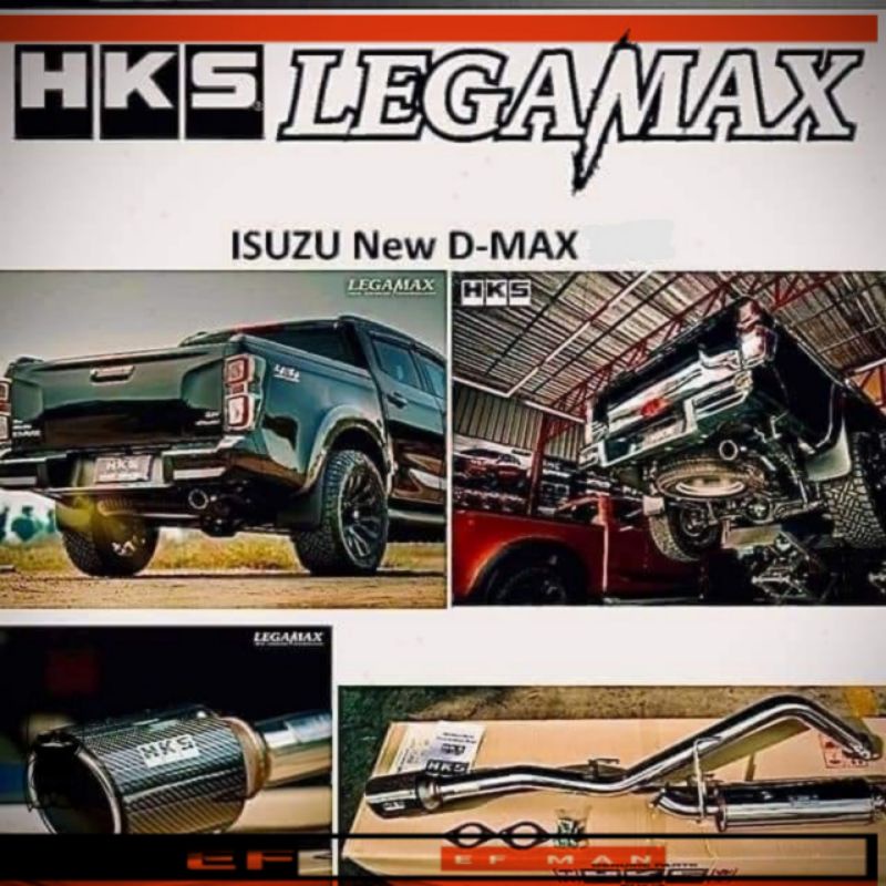 4X4 HKS LEGAMAX MUFFLER CARBON HILUX RANGER NAVARA DMAX TRITON RAPTOR