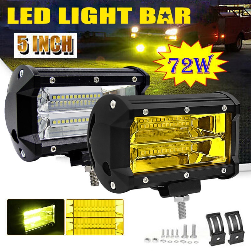 5 Inch 72W LED Headlights Work Lights Bar Working Light Spotlight Off ...