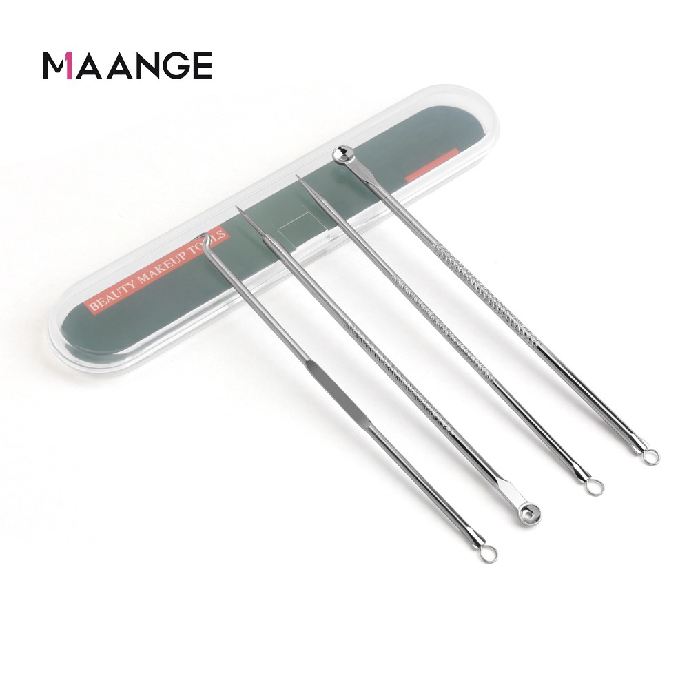 MAANGE Acne Needle / Tweezers Blackhead / Pimples Removal (4 Pcs/Box ...