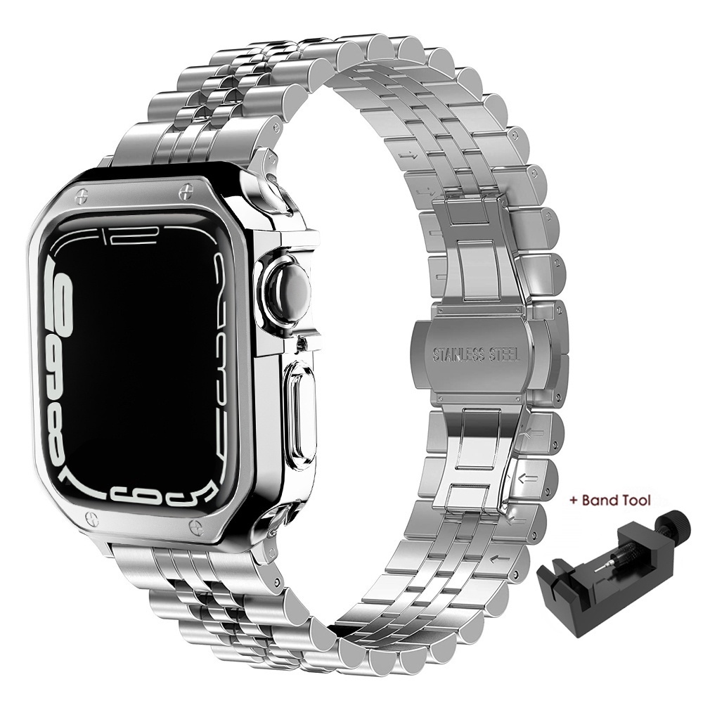 Stainless Steel Strap+Case for Apple Watch Band 38mm 42mm Metal Series