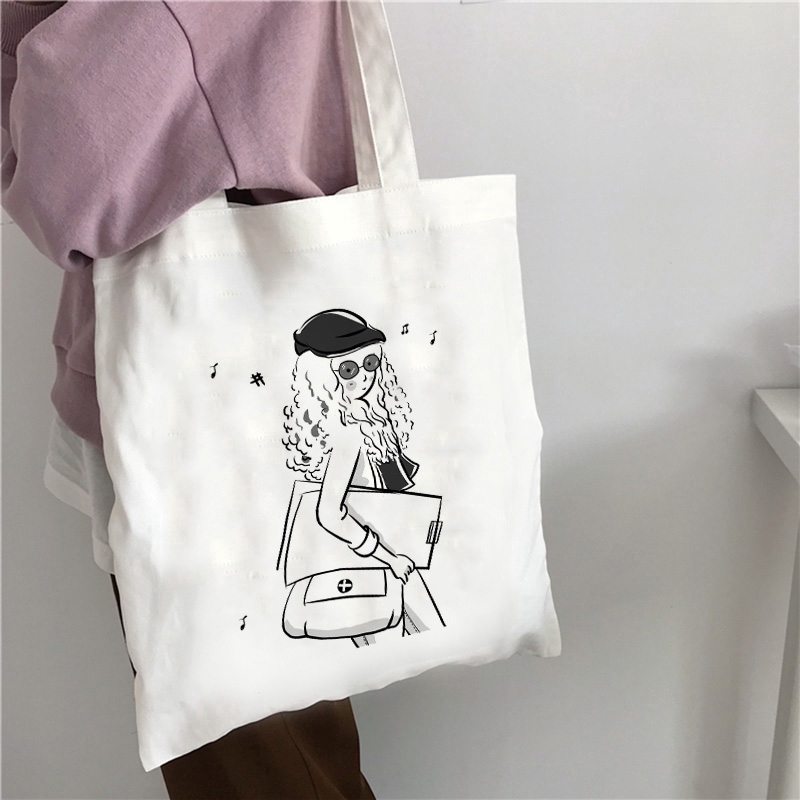 Casual Girl Tote Bag BW Aesthetic Shoulder School Bag Bag Sekolah Shopee Malaysia