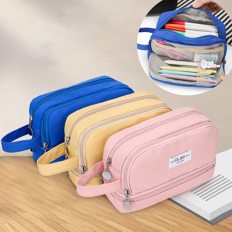 Large Capacity Pencil Case 3-Layer student Kids Pen Bag School Supplies ...