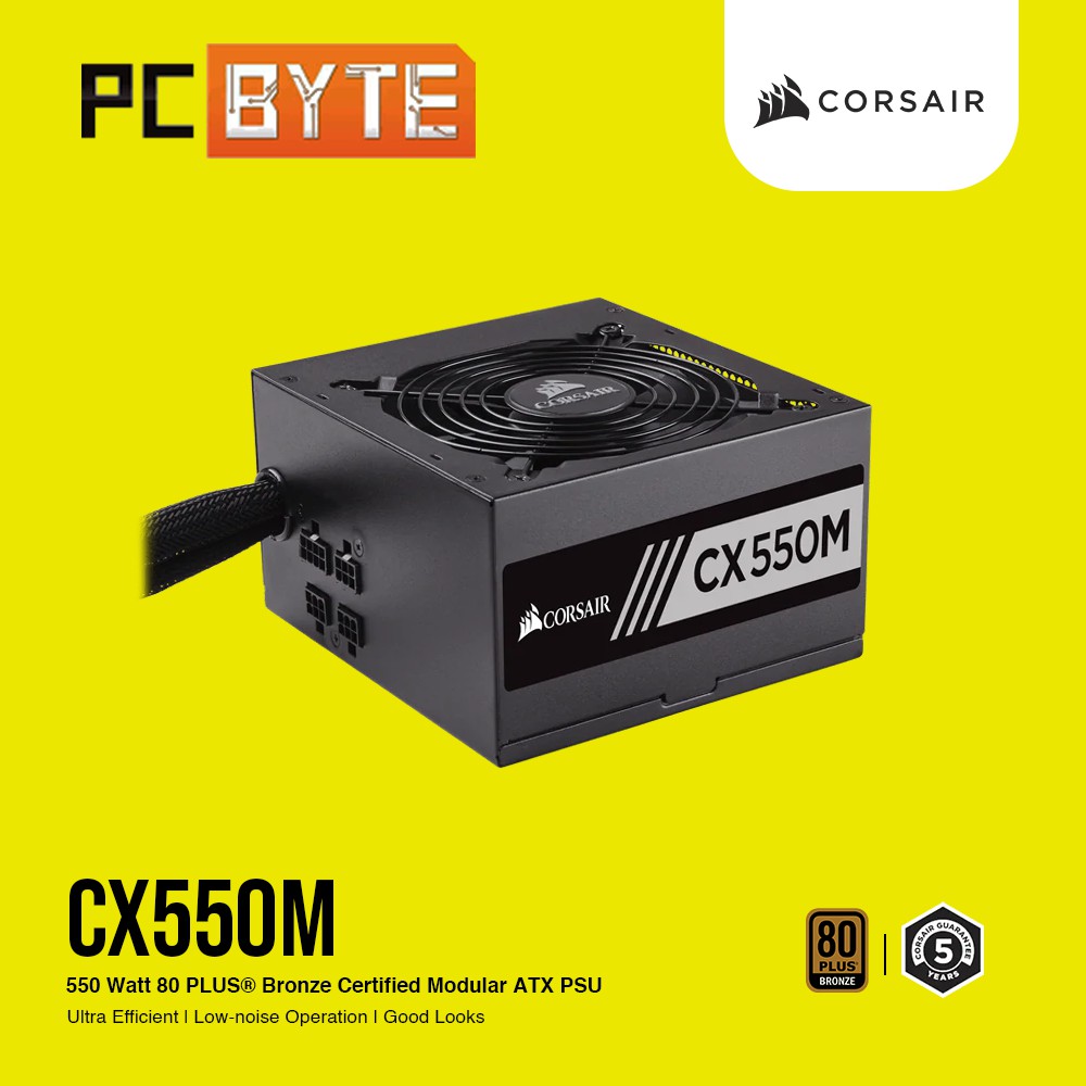 Corsair CX550M 80 Plus Bronze Modular ATX PSU (550W) | Shopee Malaysia