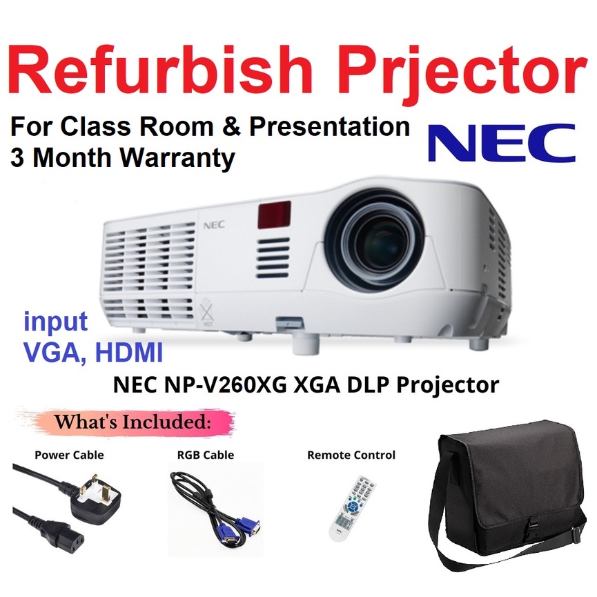 Used Projector NEC NPV260X LCD Projector 2600 Lumens XGA Presentations