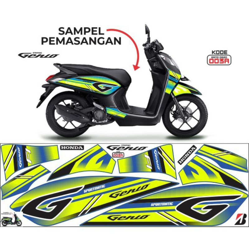 Honda genio body variation striping Decal/Gio body Sticker | Shopee ...